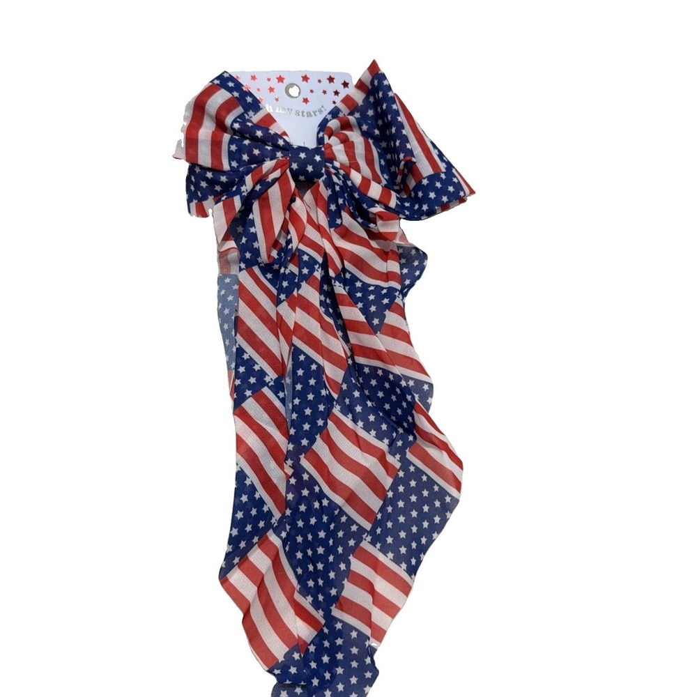 Oh my stars American Flag Hair Bow With Clip Brand New Beautiful
